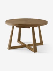 MADE.COM Dark Stain Oak Belgrave Round 4 to 6 Seater Extending Dining Table - Image 6 of 7