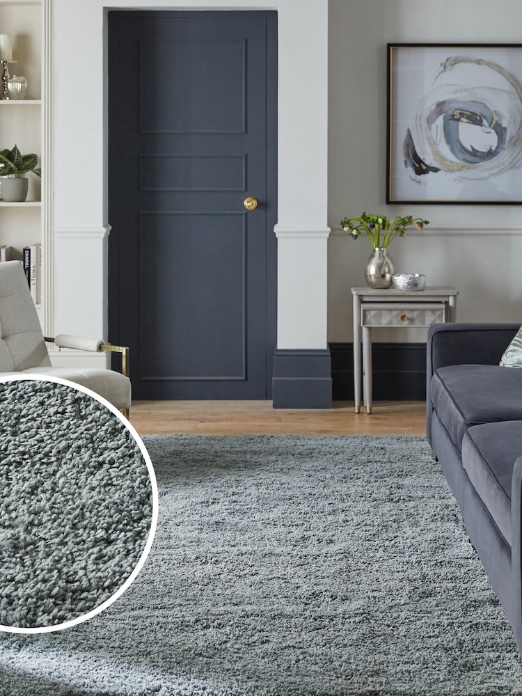 Ice Grey Premium Cosy Shaggy Rug - Image 1 of 6