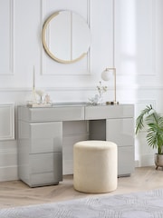 Dark Natural Sloane Glass Collection Luxe 6 Drawer Console Dressing Table - Image 1 of 9