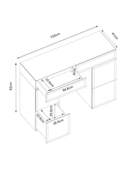 Dark Natural Sloane Glass Collection Luxe 6 Drawer Console Dressing Table - Image 10 of 10