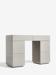 Dark Natural Sloane Glass Collection Luxe 6 Drawer Console Dressing Table - Image 3 of 9