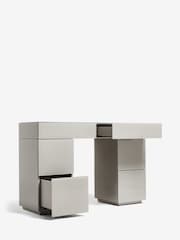 Dark Natural Sloane Glass Collection Luxe 6 Drawer Console Dressing Table - Image 6 of 9
