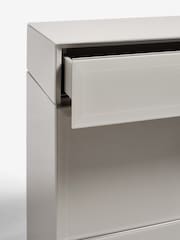 Dark Natural Sloane Glass Collection Luxe 6 Drawer Console Dressing Table - Image 8 of 9