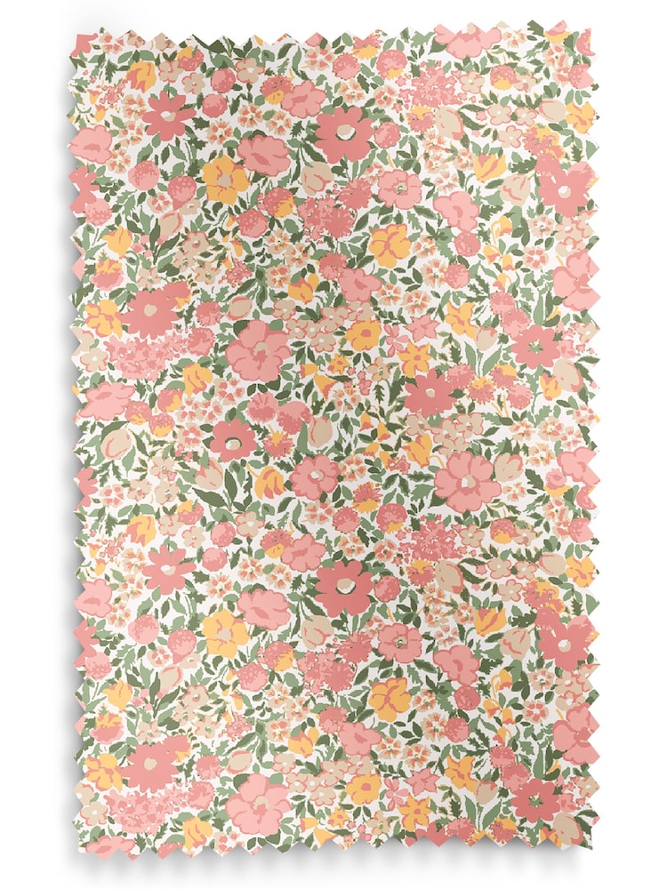 Laura Ashley Coral Pink 100% Cotton Loveston Made To Measure Curtains - Image 9 of 9