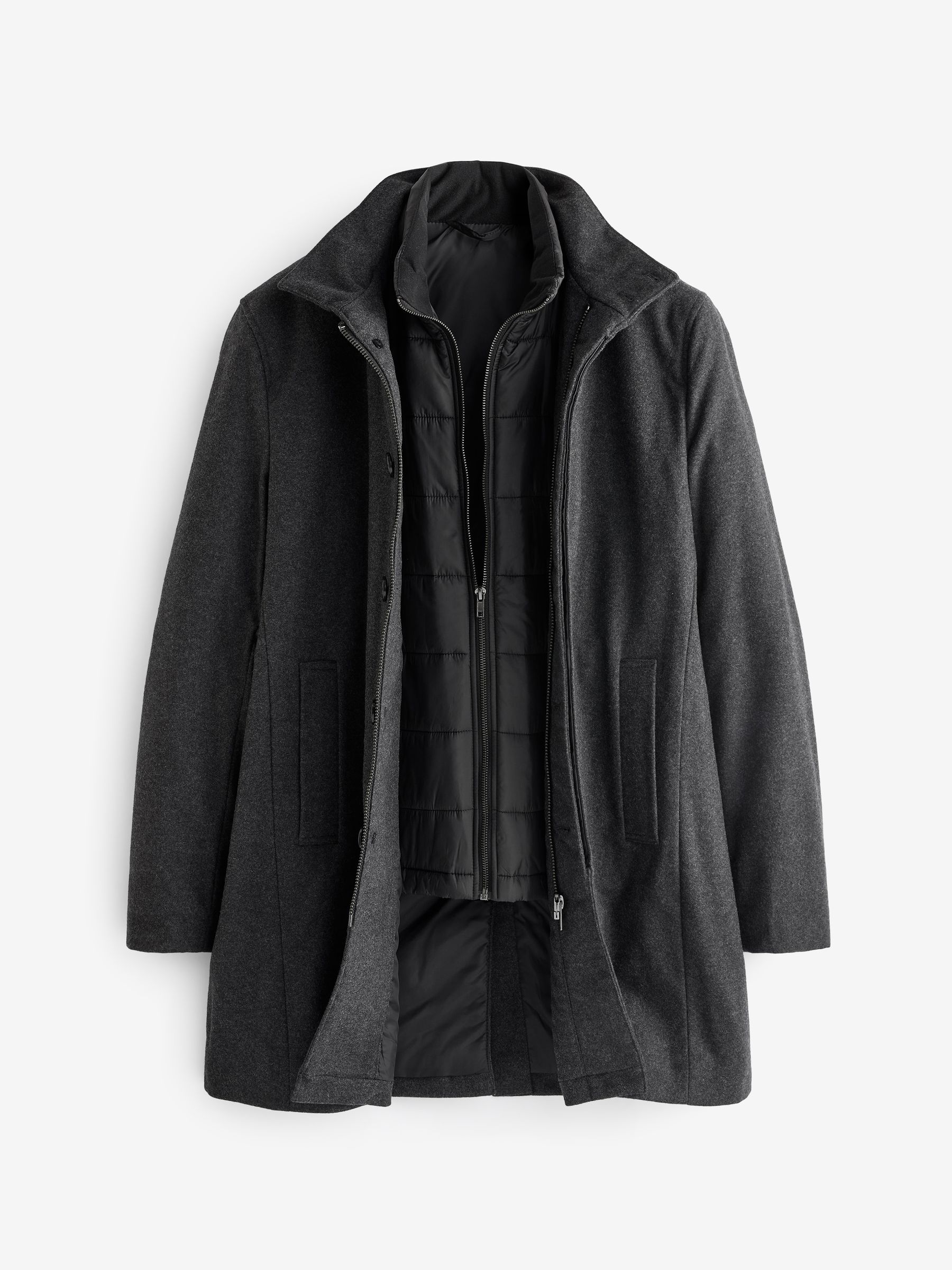Wool car coat with funnel neck online