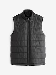 Charcoal Grey Signature Italian Wool Rich Funnel Neck Coat With Removable Gilet - Image 9 of 14