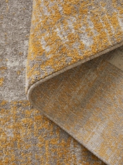 Ochre Yellow Textured Border Rug - Image 4 of 6