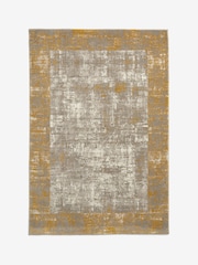 Ochre Yellow Textured Border Rug - Image 5 of 6