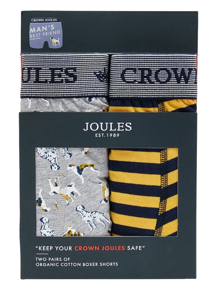 Joules Blue Crown Underwear 2 Pack - Image 1 of 1 Joules Blue Crown Underwear 2 Pack - Image 1 of 1
