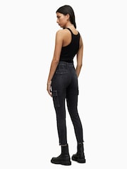 AllSaints Black Duran Skinny Cargo Jeans - Image 2 of 6