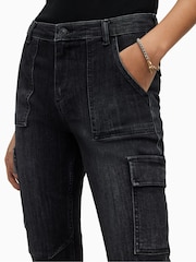 AllSaints Black Duran Skinny Cargo Jeans - Image 5 of 6