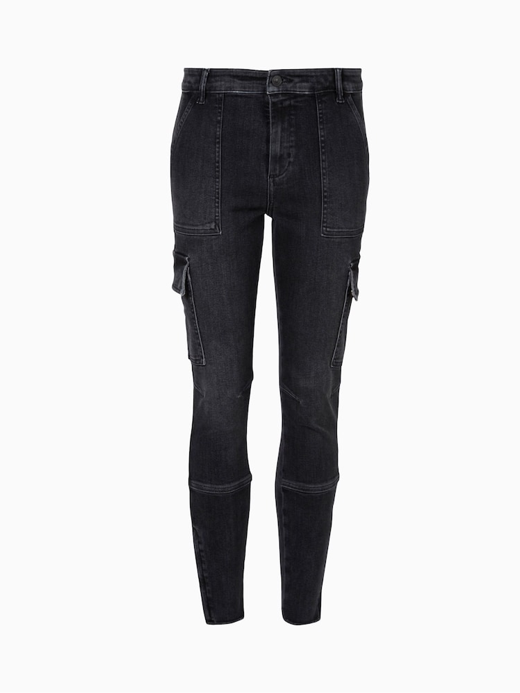 AllSaints Black Duran Skinny Cargo Jeans - Image 6 of 6
