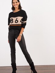 Black Coated Slim Jeans - Image 1 of 5