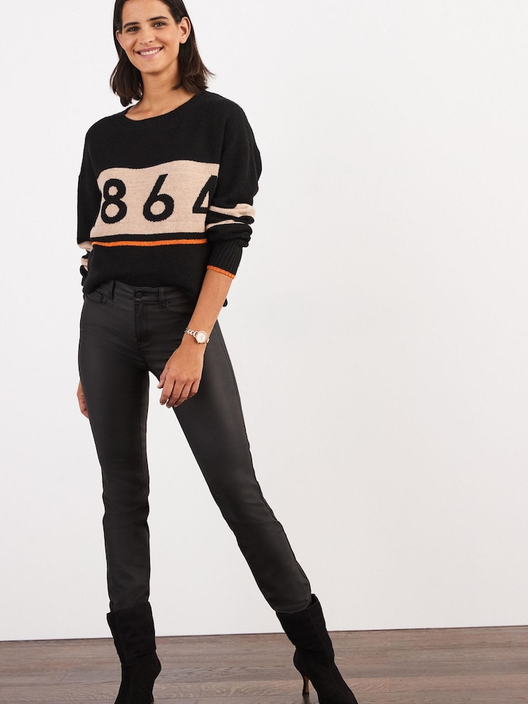 Black Coated Slim Jeans - Image 1 of 5