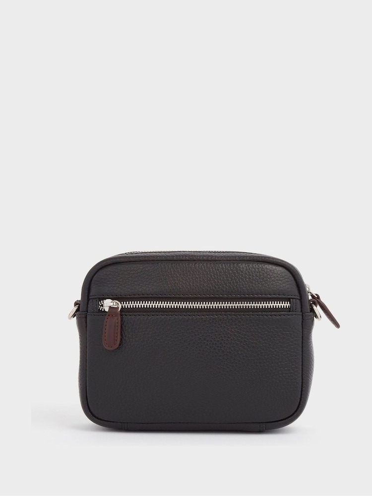 OSPREY LONDON Chiswick Chocolate Grainy Hide Leather Crossbody Bag - Image 2 of 5