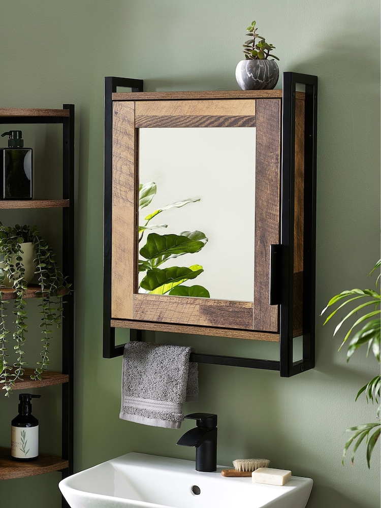 Natural Bronx Sliding Door Single Mirror Cabinet - Image 1 of 6