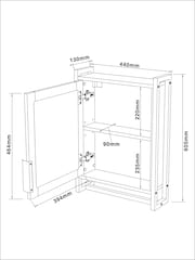 Natural Bronx Sliding Door Single Mirror Cabinet - Image 6 of 6