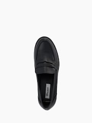 Dune London Black Wide Fit Gild Cleated Penny Leather Loafers - Image 5 of 6