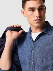 Rodd & Gunn Navy Blue Coromandel Sports Fit Shirt - Image 4 of 6