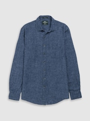 Rodd & Gunn Navy Blue Coromandel Sports Fit Shirt - Image 5 of 6