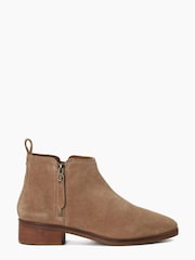Dune London Brown Progress Cropped Height Ankle Boots - Image 1 of 5