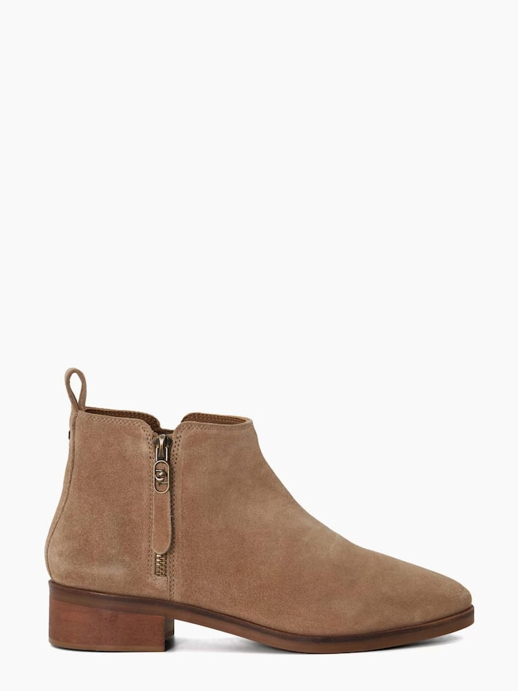 Dune London Brown Progress Cropped Height Ankle Boots - Image 1 of 5