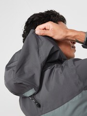 Sage Green/Black Fleece Lined Waterproof Anorak Jacket - Image 4 of 7