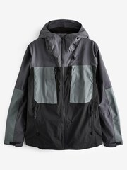 Sage Green/Black Fleece Lined Waterproof Anorak Jacket - Image 5 of 7