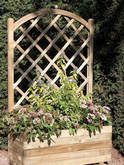 Rowlinson Natural Garden Rectangular Planter With Lattice - Image 1 of 2