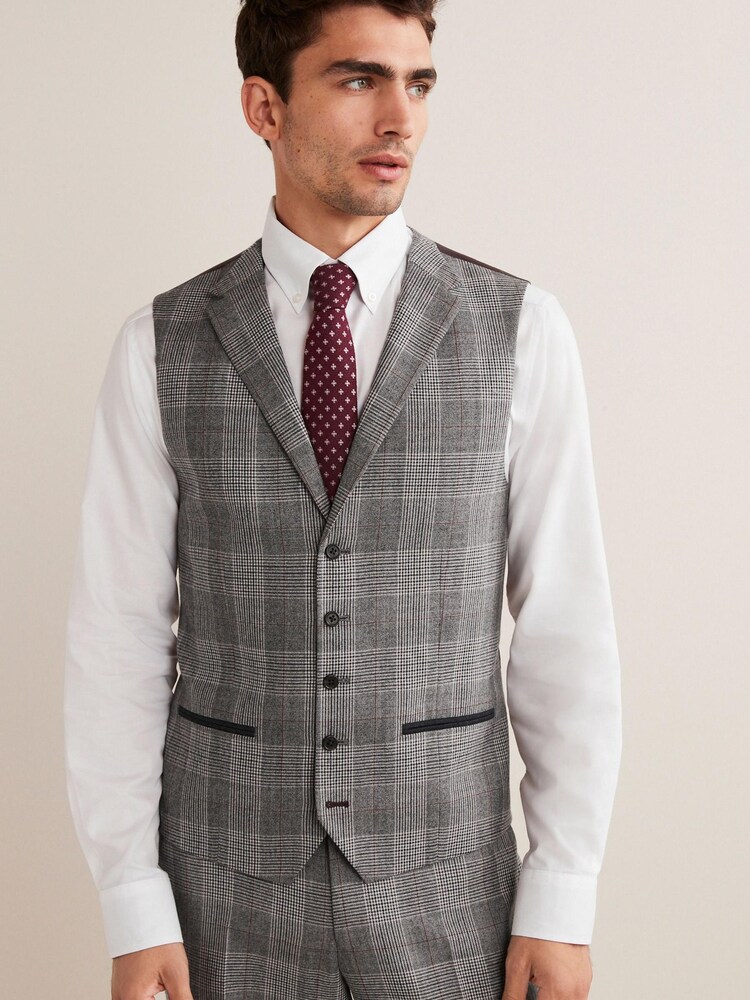 Grey Nova Fides Check Suit Waistcoat - Image 1 of 1