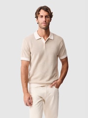 Rodd & Gunn Natural Oyster Island Knit Polo Shirt - Image 1 of 5