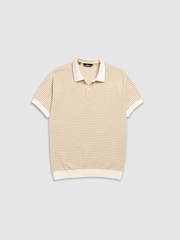 Rodd & Gunn Natural Oyster Island Knit Polo Shirt - Image 4 of 5