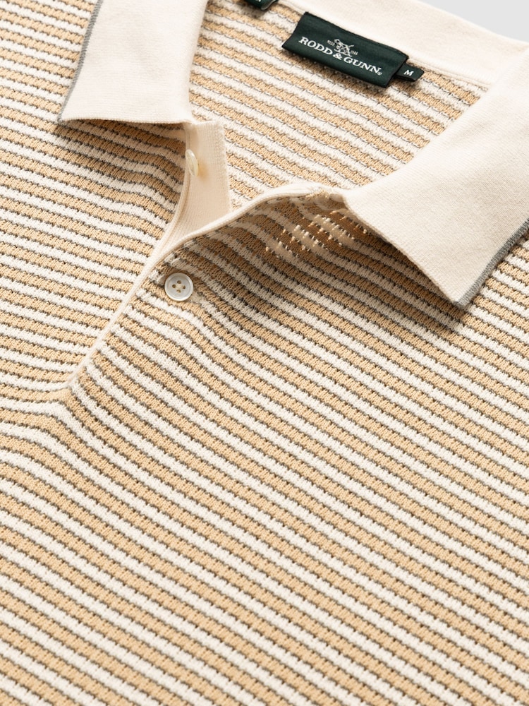 Rodd & Gunn Natural Oyster Island Knit Polo Shirt - Image 5 of 5 Rodd & Gunn Natural Oyster Island Knit Polo Shirt - Image 5 of 5