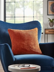 Burnt Orange 45 x 45cm Soft Velour Cushion - Image 1 of 5