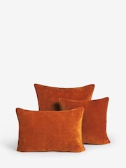 Burnt Orange 45 x 45cm Soft Velour Cushion - Image 3 of 5