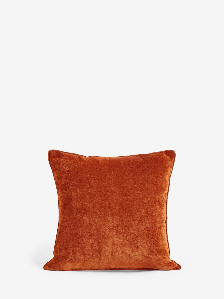 Burnt Orange 45 x 45cm Soft Velour Cushion - Image 4 of 5