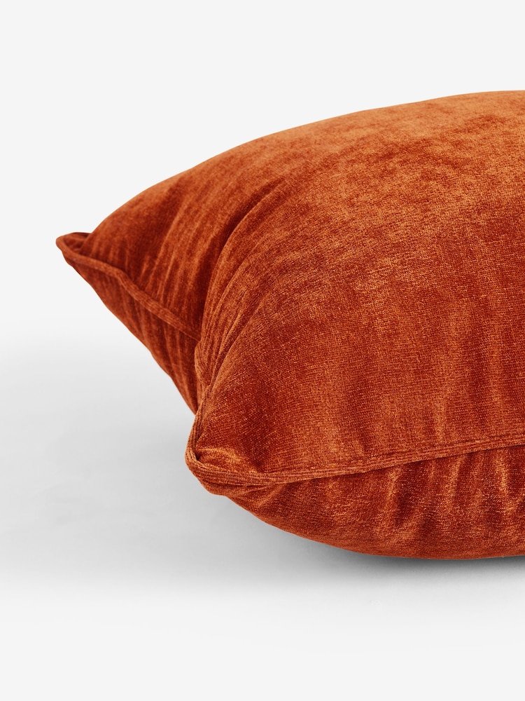 Burnt Orange 45 x 45cm Soft Velour Cushion - Image 5 of 5