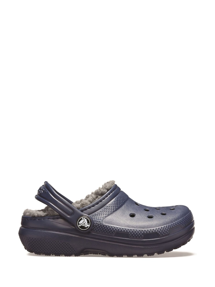 Crocs Navy Fluffy Kids Lined Clogs - Image 1 of 3