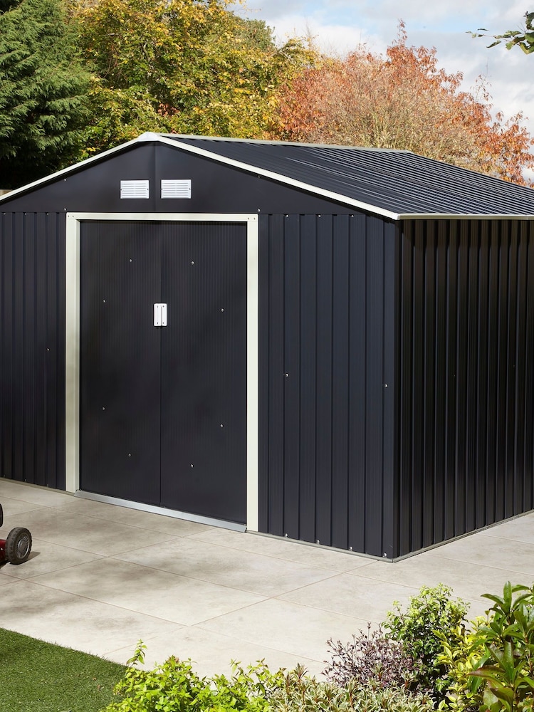 Rowlinson Garden Products Grey Metal Shed - Image 1 of 6