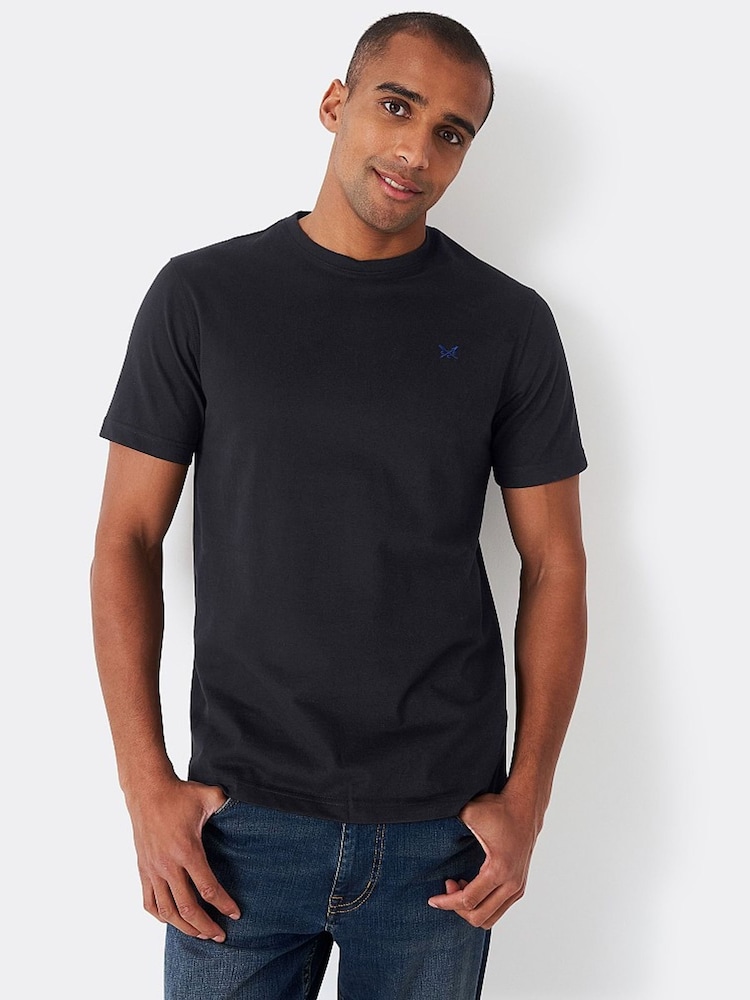 Crew Clothing Black Plain 100% Cotton Classic T-Shirt - Image 1 of 4