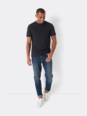 Crew Clothing Black Plain 100% Cotton Classic T-Shirt - Image 2 of 4