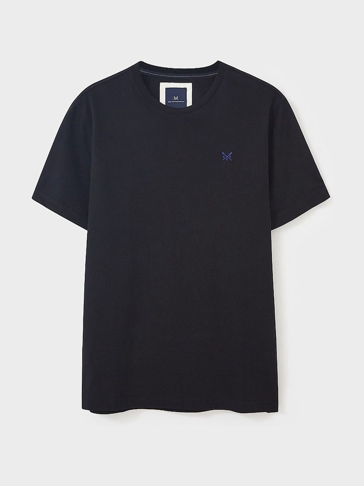 Crew Clothing Black Plain 100% Cotton Classic T-Shirt - Image 4 of 4