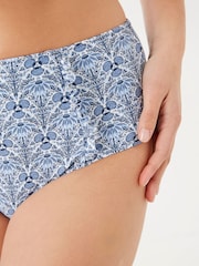 FatFace Sealife Floral High Waisted Blue Bottoms - Image 4 of 4