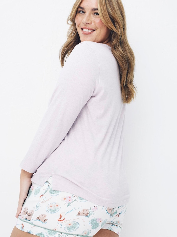 FatFace Lucy Rouched Purple Top - Image 2 of 4