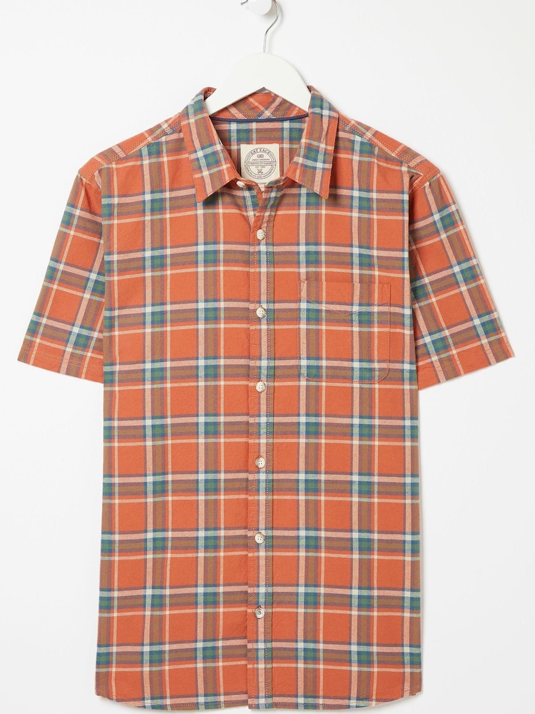 FatFace Shanklin Check Orange Shirt - Image 4 of 4