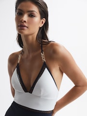 Reiss Navy Ray Halter Swimsuit - Image 3 of 6