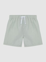 Reiss Mint Wave Plain Drawstring Swim Shorts - Image 2 of 5