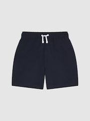 Reiss Navy Wave 4-9 yrs Plain Drawstring Swim Shorts - Image 2 of 6
