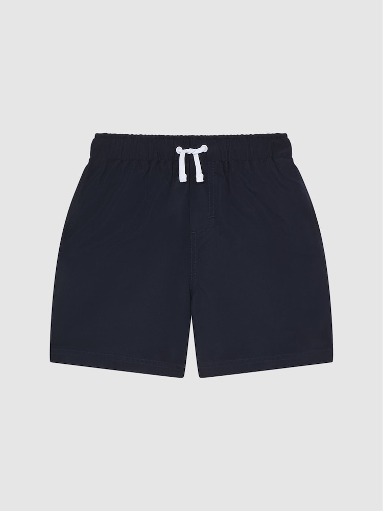 Reiss Navy Wave 4-9 yrs Plain Drawstring Swim Shorts - Image 2 of 6