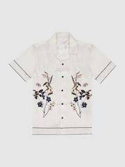 Reiss Ivory Fierro Cuban Collar Floral Shirt - Image 2 of 5